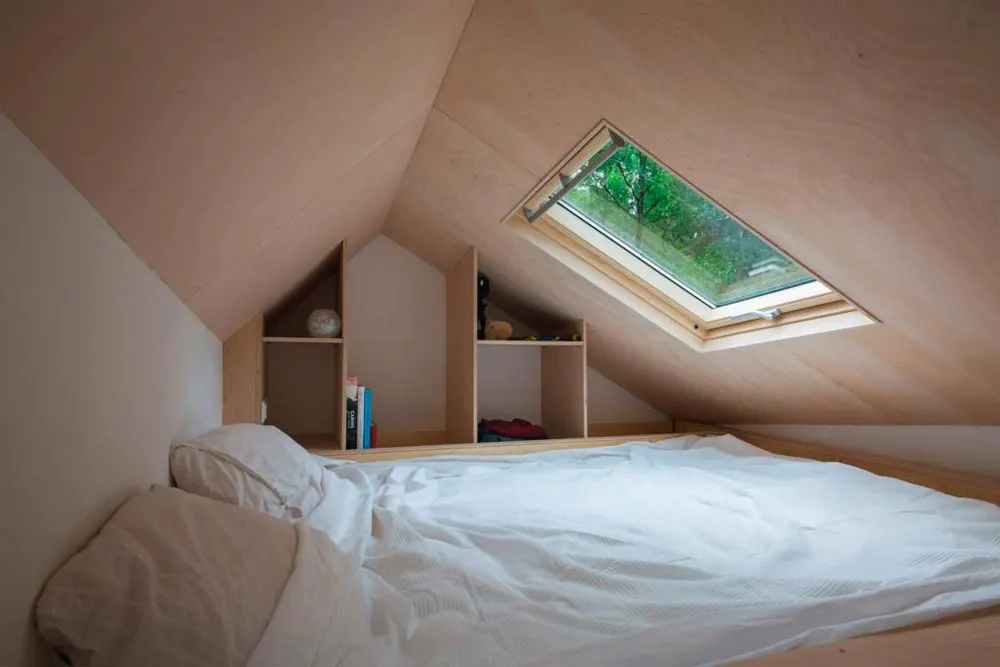 Bedroom Loft with Skylight - Marjolein's Tiny House