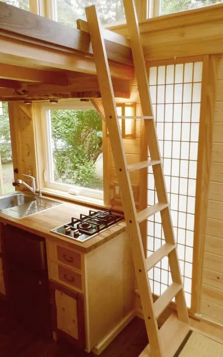 Kitchen & Loft Ladder - Tea House by Oregon Cottage Company