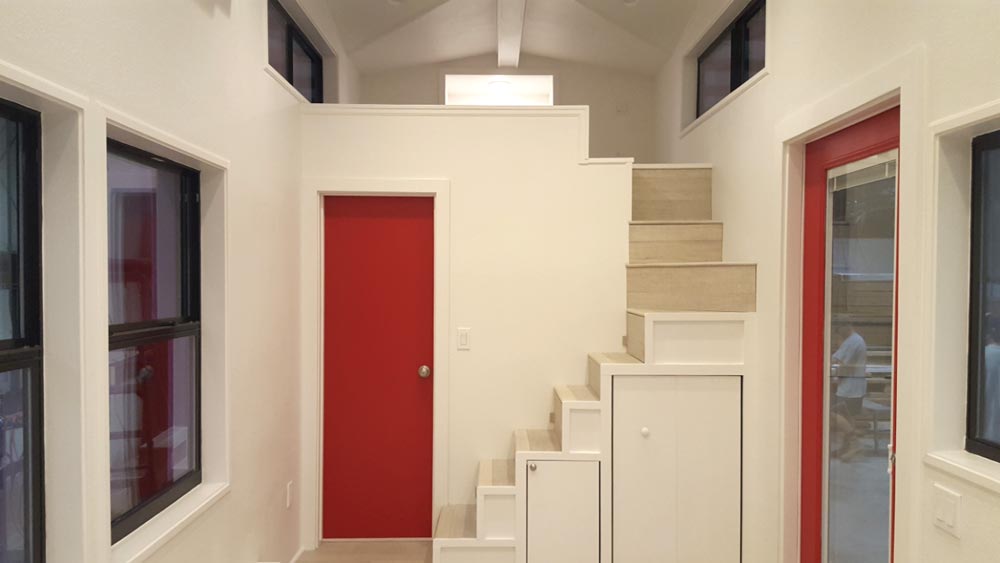 Stairs to Master Loft - Family Friendly Fontana by Cornerstone Tiny Homes