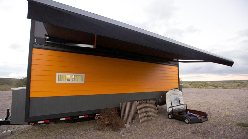 Motorized Awning - Retro Garage House by Southwest Tiny Homes