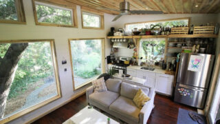 Kitchen & Living Area - Urban Cabin by Portable Cedar Cabins