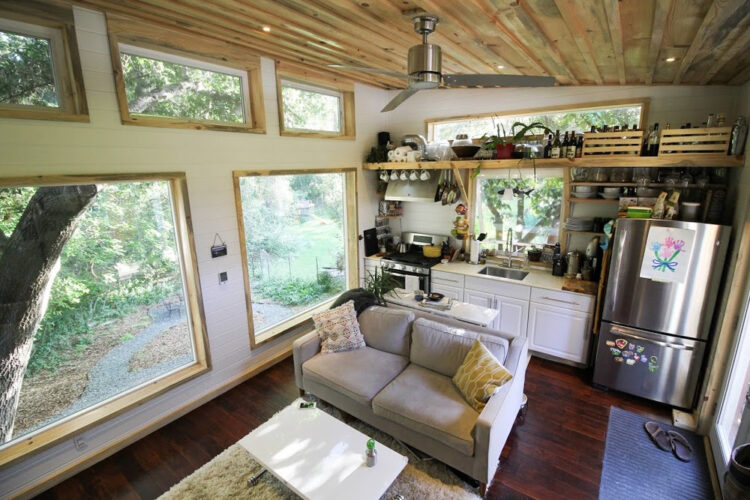 Kitchen & Living Area - Urban Cabin by Portable Cedar Cabins
