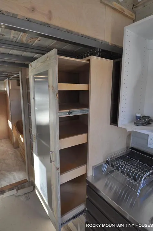 Slide-Out Pantry - Ol' Berthoud Blue by Rocky Mountain Tiny Houses