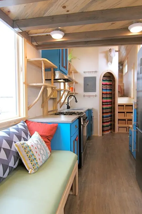 Living Room & Kitchen - Custom Fabricated Siding - Elise & Clara's Tiny House by MitchCraft Tiny Homes