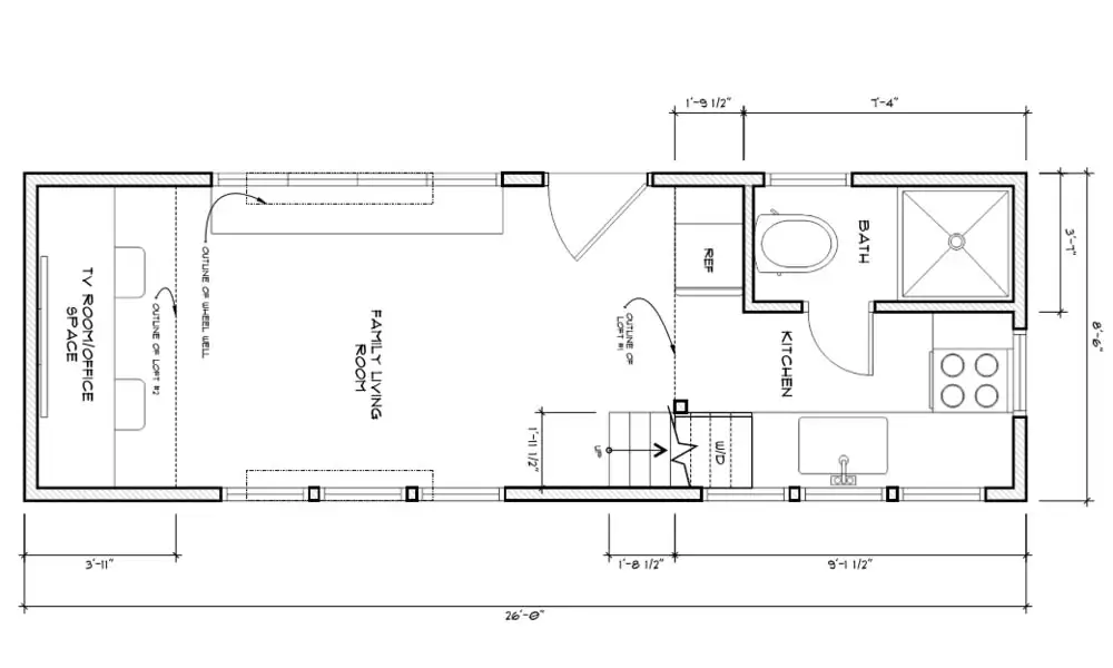 Floor Plan - Mio by Covo Tiny House Co