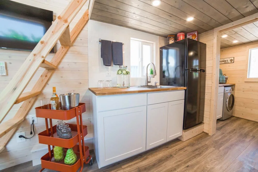 Sink & Refrigerator - Bunkhouse by Uncharted Tiny Homes