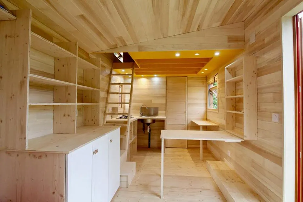 Storage Space - Cahute XL Tiny HouseNatural Wood Siding - Cahute XL Tiny House