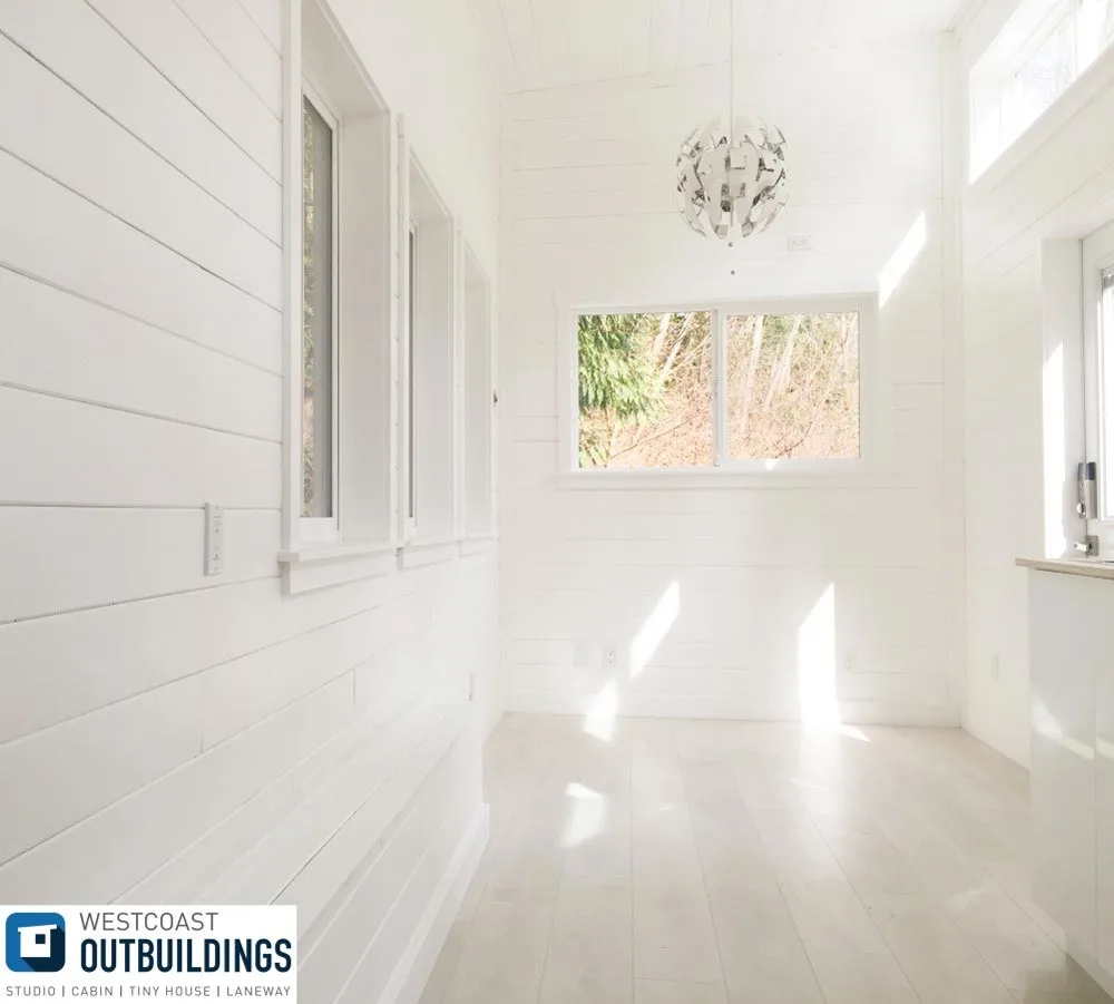White, Bright Interior - Lillooet 24′ by Westcoast Outbuildings