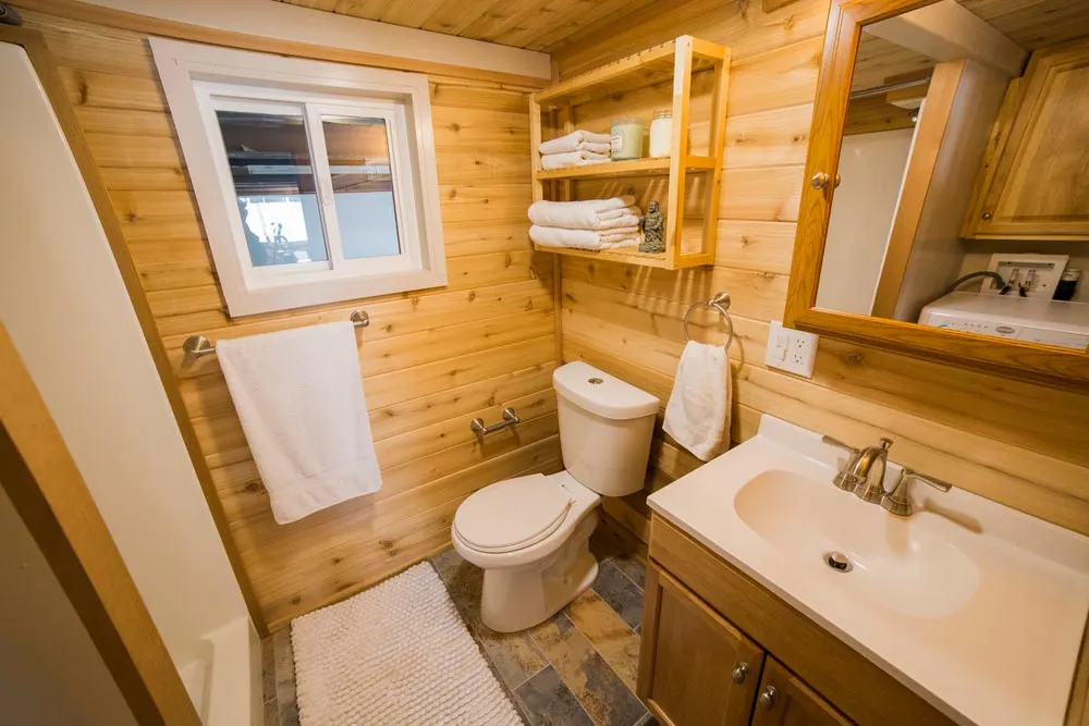 Cedar-Lined Bathroom - Custom Tiny House by Big Freedom Tiny Homes