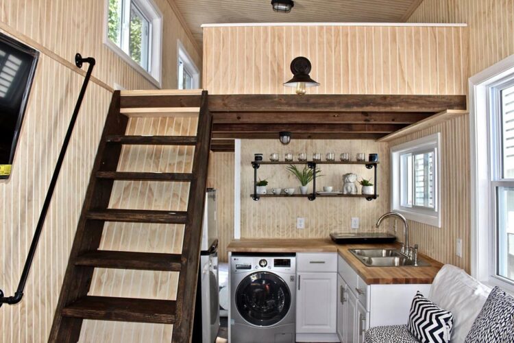 Stairway & Kitchen - Chalet Shack by Mini Mansions