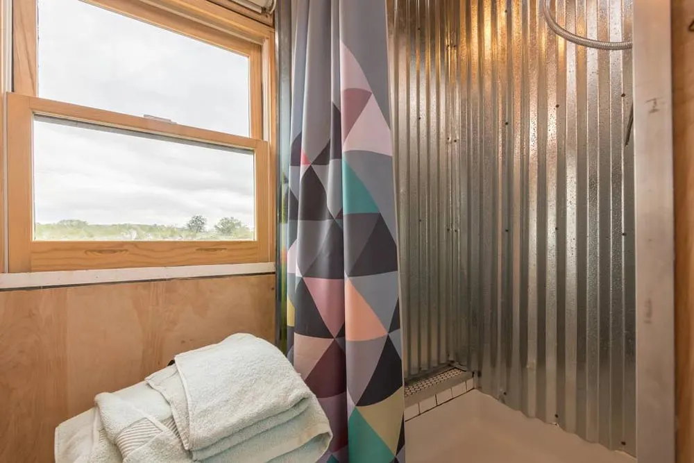Corrugated Metal Shower - Kinetohaus Tiny House