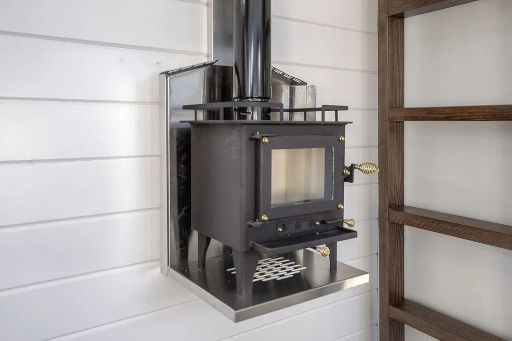 Wood Stove - Lake Cabin by Custom Container Living