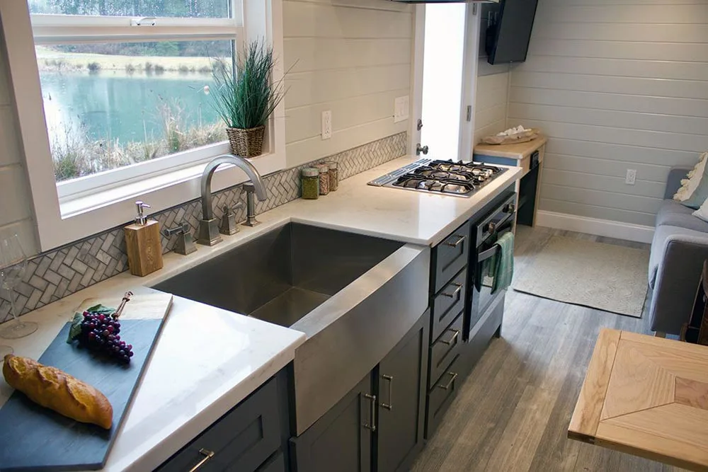 Stainless Steel Apron Sink - Tiny Replica Home by Tiny Heirloom