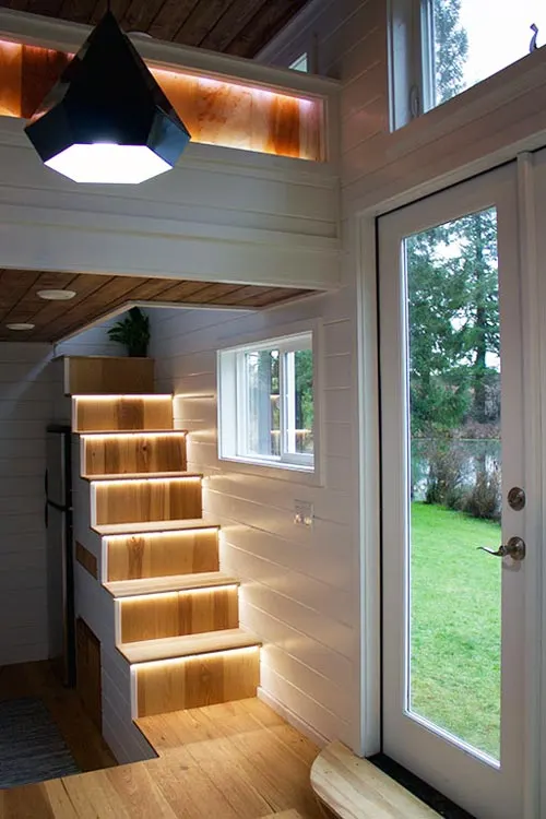 Lighted Stairs - Tiny Home of Zen by Tiny Heirloom