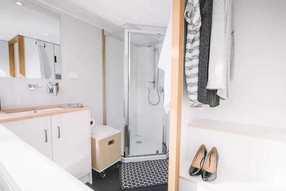 Corner Shower - Millennial Tiny House by Build Tiny