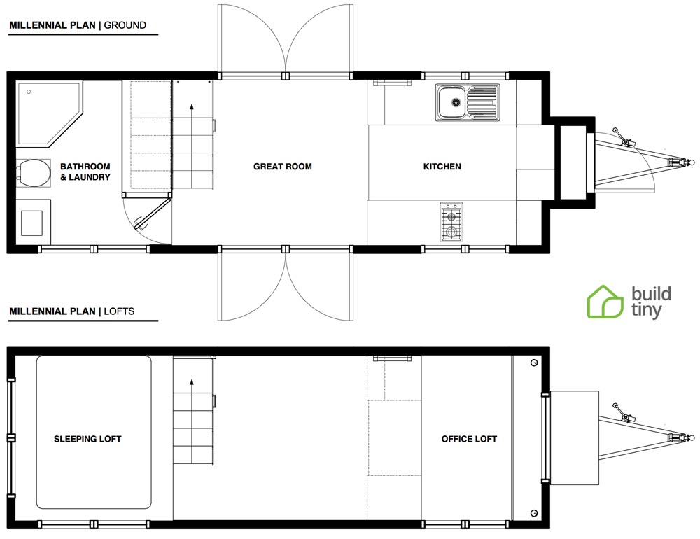 Floor Plan - Millennial Tiny House by Build Tiny