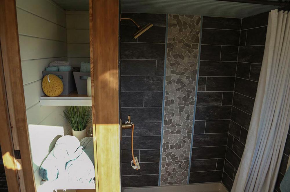 Shower - Rustic Tiny Home by Tiny Heirloom