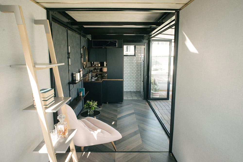 Herringbone Flooring - Portable Hotel Room by Contained