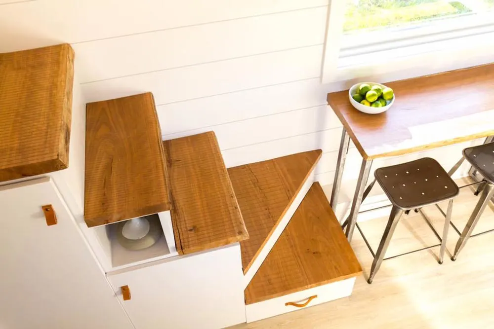 Cherry Live Edge Stairs - Elsa by Olive Nest Tiny Homes
