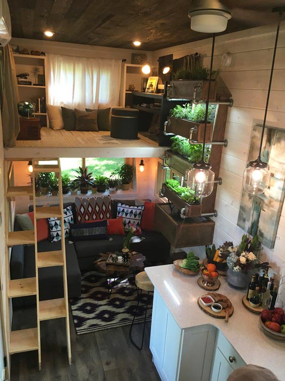 Office Loft & Living Room - Ever Growing Tiny House
