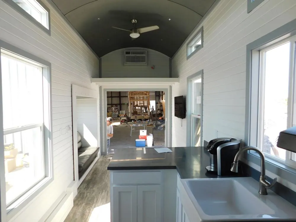 View From Kitchen - Sawtooth Toy Hauler by Tiny Idahomes