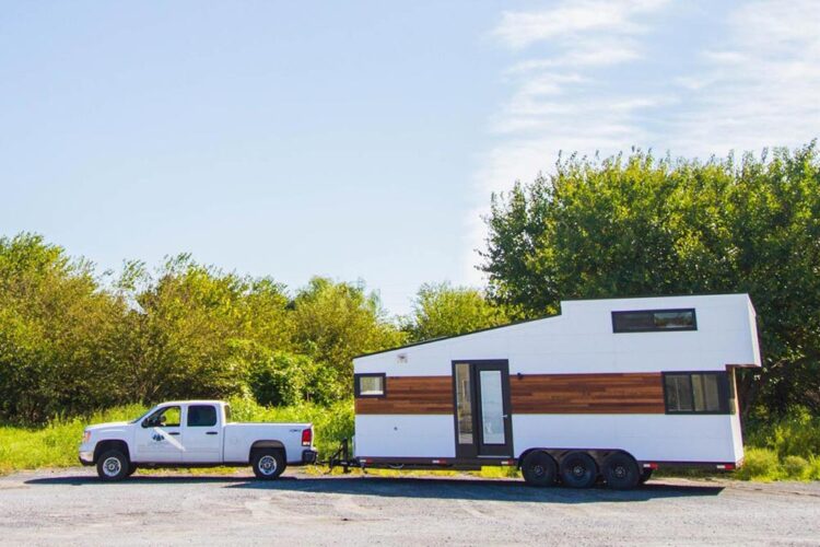 White Modern Farmhouse by Liberation Tiny Homes