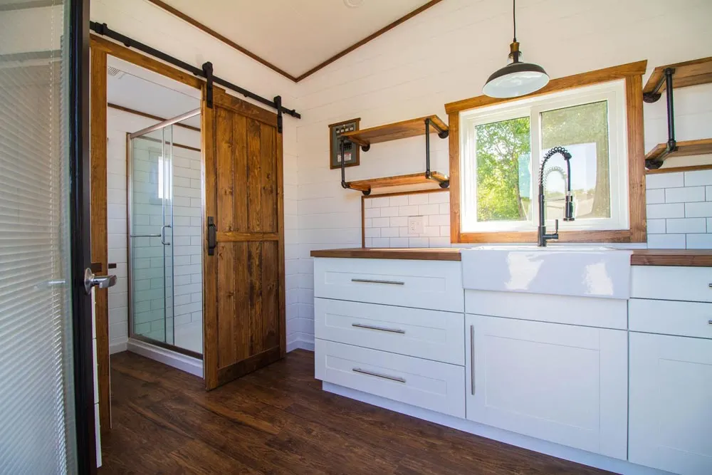 White Cabinets - White Modern Farmhouse by Liberation Tiny Homes