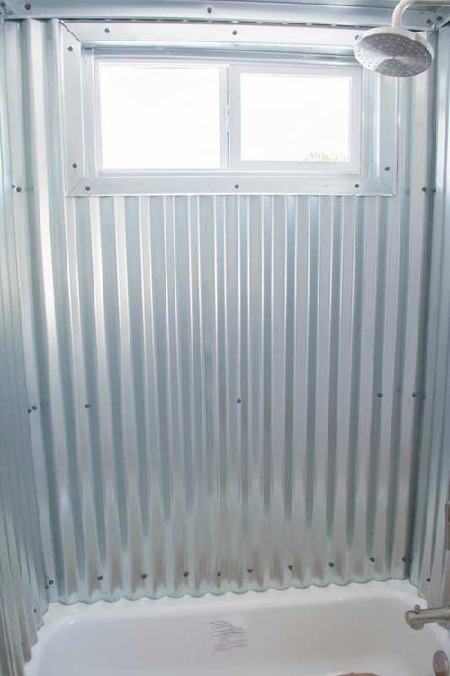 Corrugated Metal Shower - Williams by Tiny Treasure Homes