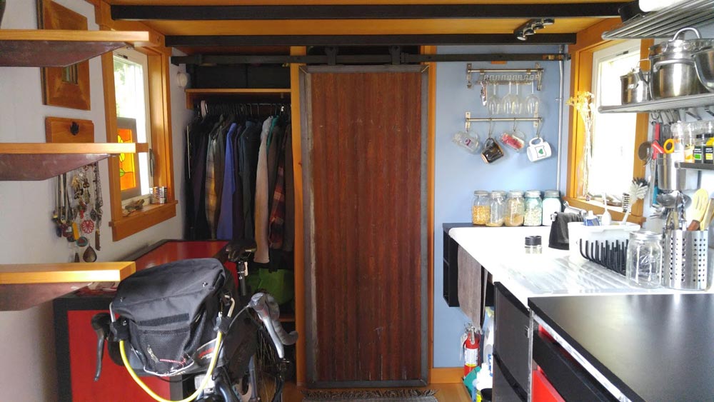 Rusty Pocket Door - Laura's Tiny House