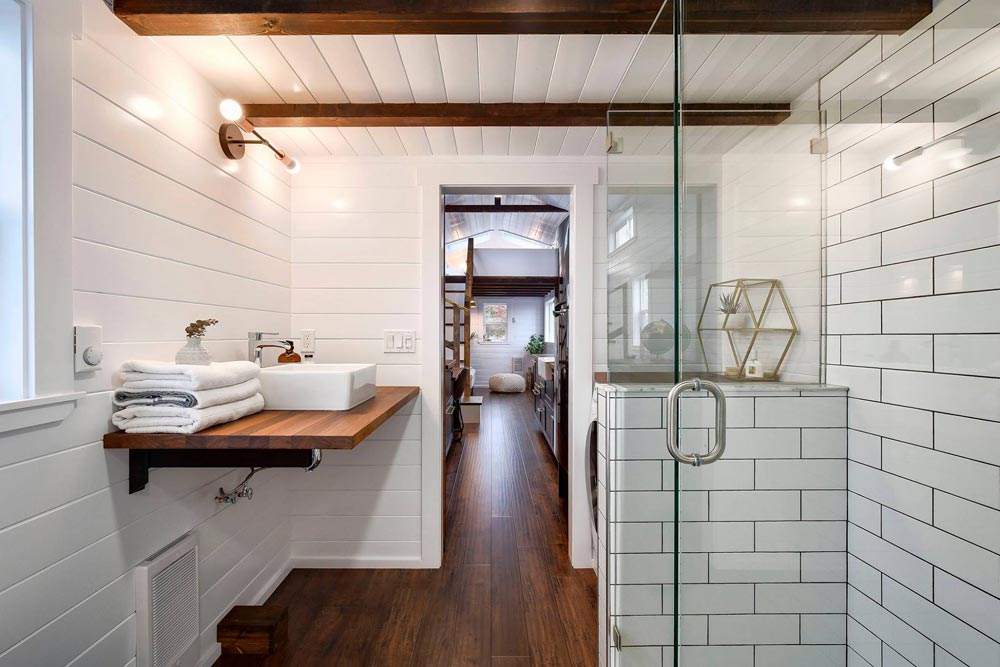 Bathroom Sink & Shower - Custom 34' Loft Edition by Mint Tiny Homes