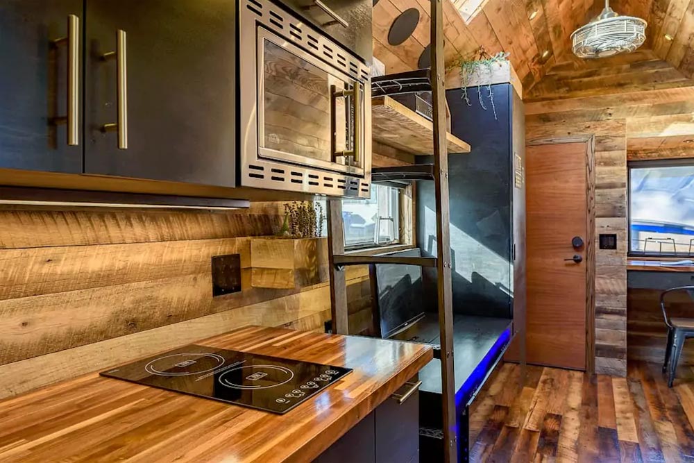 Cooktop & Microwave - Tipsy the Tiny House