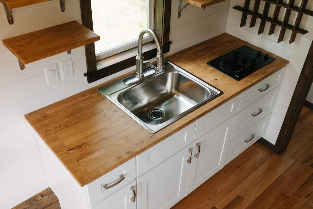 Kitchen Sink & Cooktop - Acadia by Wind River Tiny Homes