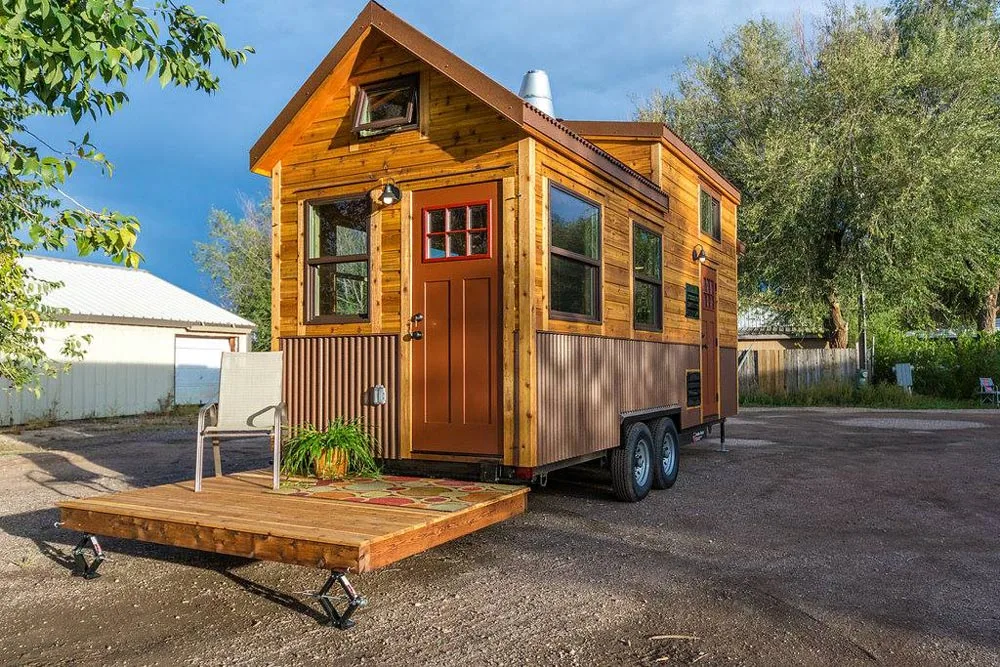 Fold Down Deck - Davis' Off-Grid Tiny House by Mitchcraft Tiny Homes