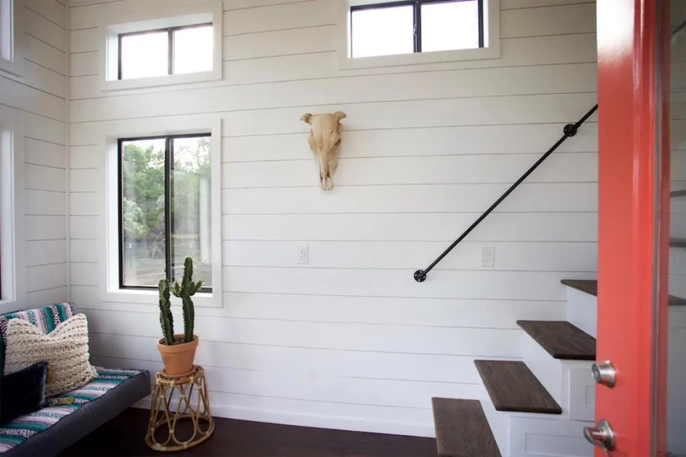 Pipe Handrail - Texas Hill Country by Nomad Tiny Homes