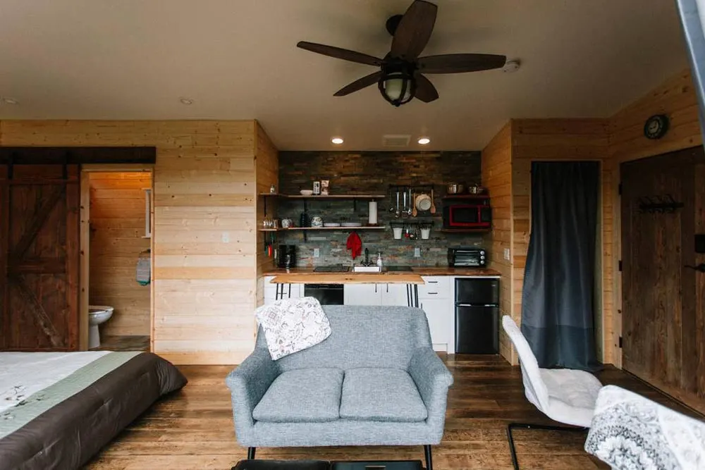 Living Room & Kitchen - Mt Hood View Tiny House