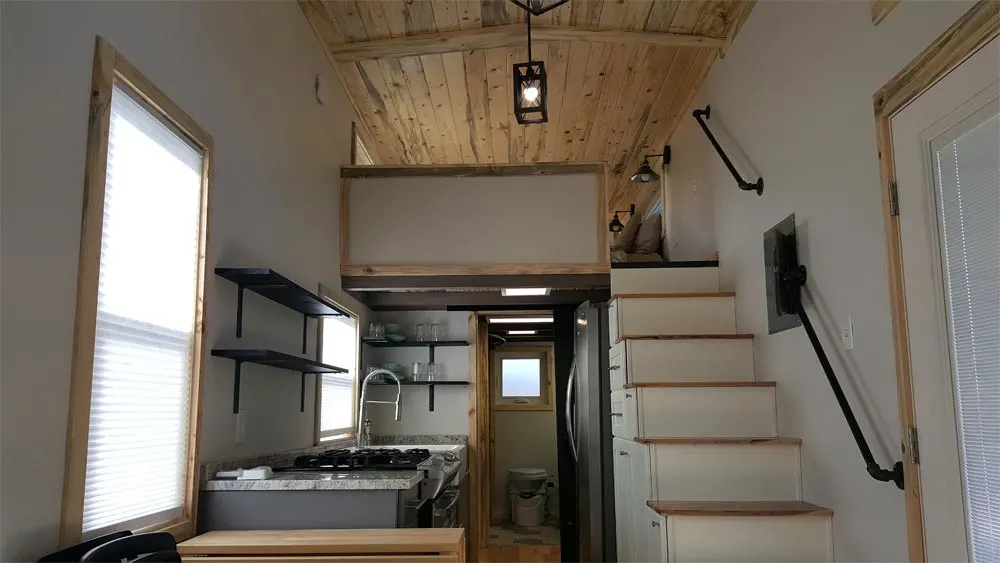 Kitchen & Storage Stairs - Tiny Solar Home by Alpine Tiny Homes