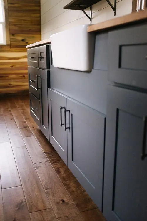 Gray Shaker Cabinets - Noah by Wind River Tiny Homes