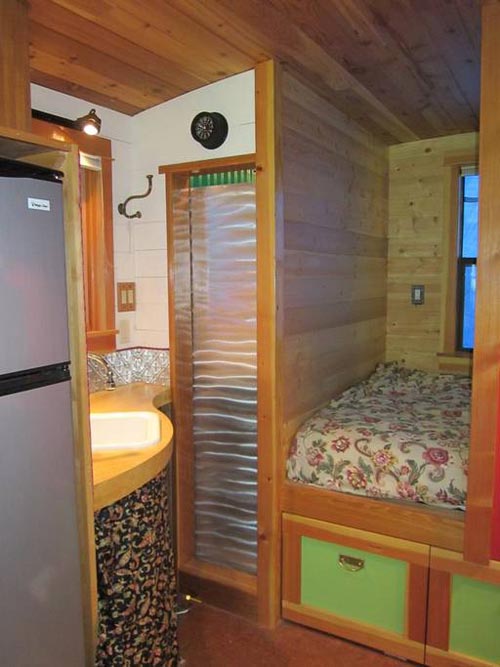 Aluminum Bathroom Door - Garden Caravan Tiny House