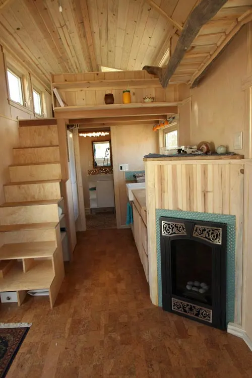 Fireplace & Storage Stairs - Judy Blue Eyes by SimBLISSity Tiny Homes