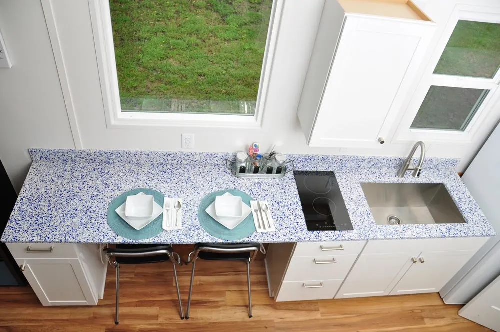 Recycled Glass Countertop - Baby Blue by Indigo River Tiny Homes