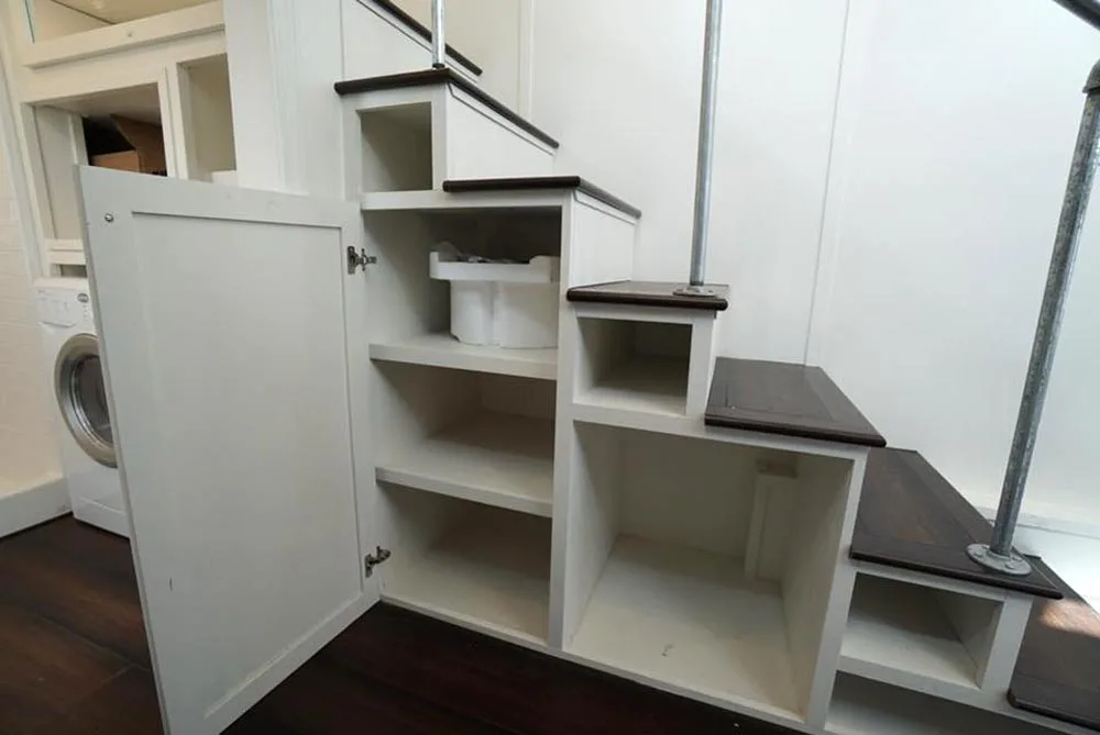 Storage Stairs - Cape Cod Cottage by California Tiny House