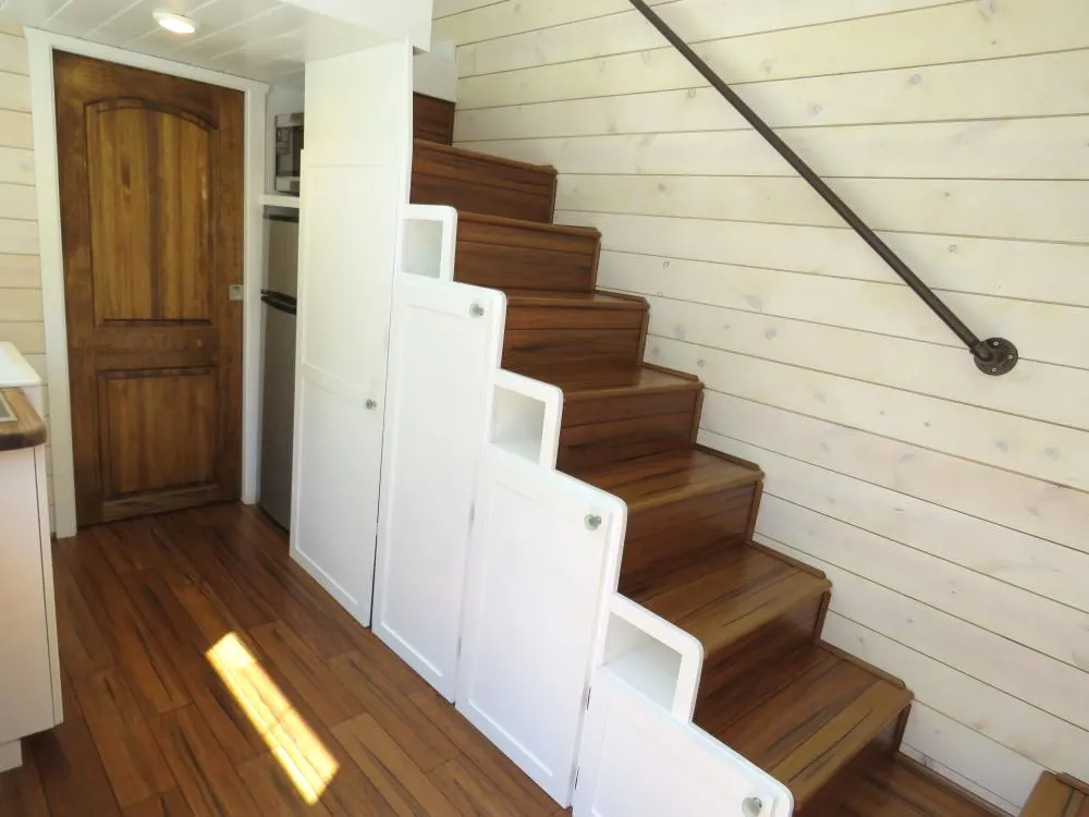 Storage Staircase - Roomy Retreat 24' by Sierra Tiny Houses