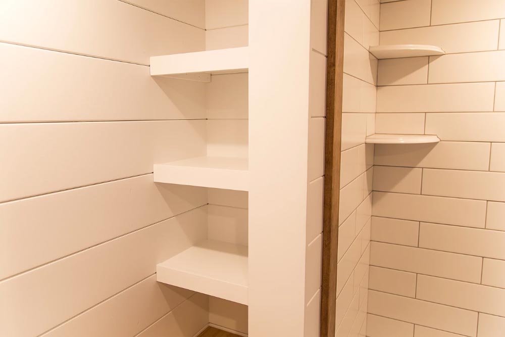 Shelves & Shower - Modern Take Three by Liberation Tiny Homes