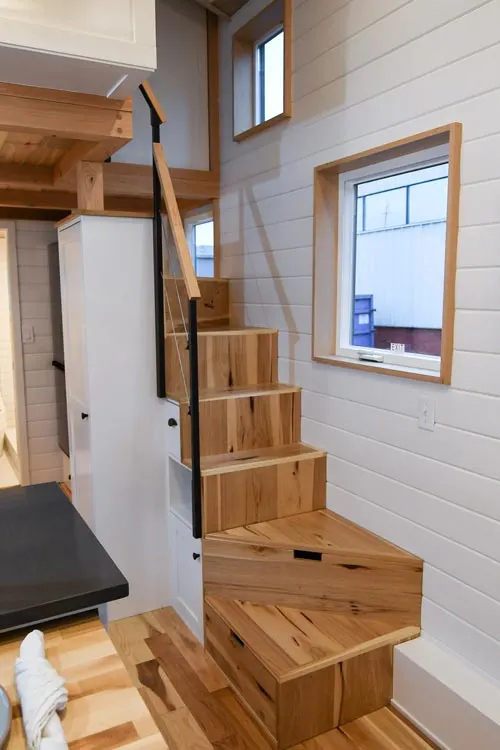 Storage Stairs - Urban Kootenay 28' w/ XL Dormer by TruForm Tiny