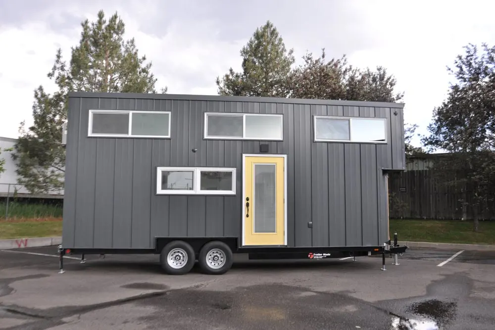 Grey Metal Exterior - White House by Sun Bear Tiny Homes
