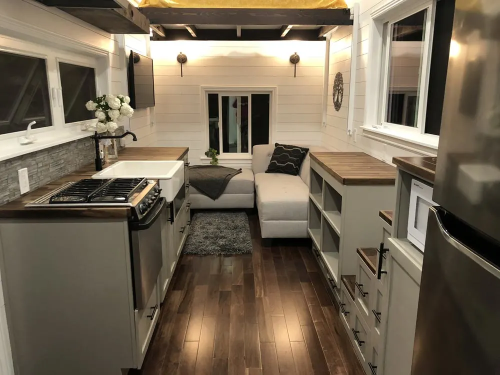 Kitchen & Living Room - White House by Sun Bear Tiny Homes