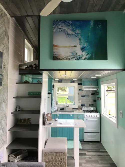 Kitchen & Loft - Serving Window - Beach House by Kamtz Tiny Home Company