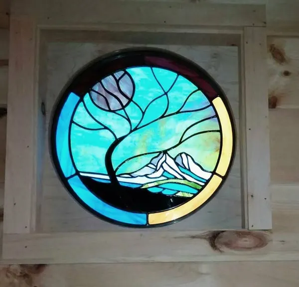 Stained Glass Window - Bluegrass Beauty by Incredible Tiny Homes