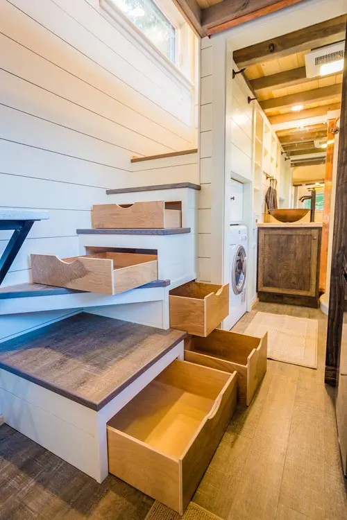 Stair Drawers - Francelia's Tiny House by MitchCraft Tiny Homes