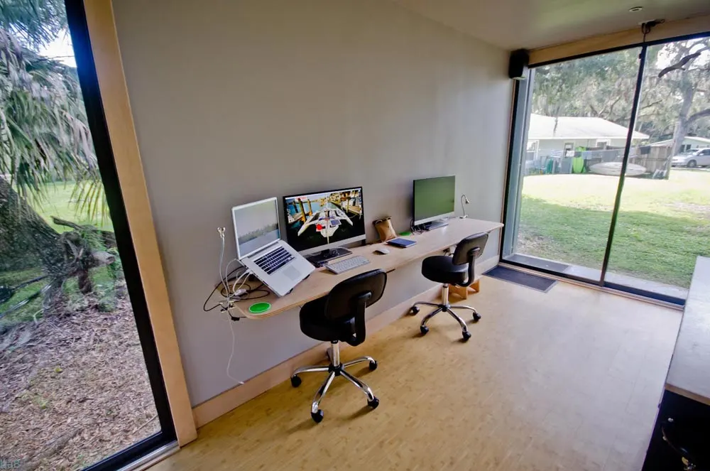 Workspace - hâB Shipping Container Tiny Home